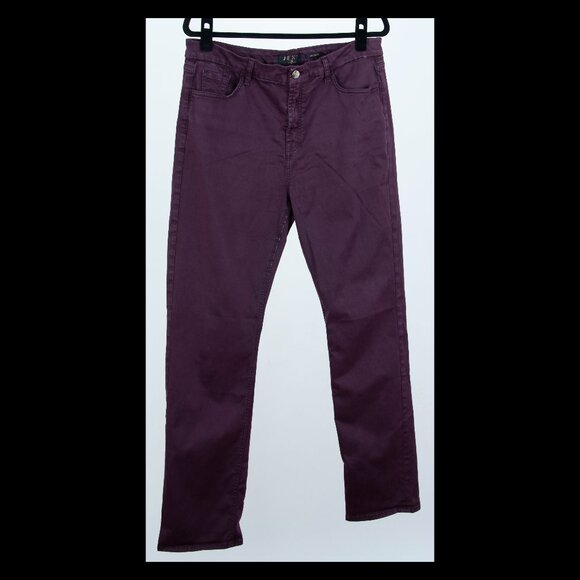 Jen7 by 7 For All Mankind Womens Plum Slim Straight Sateen Jean Sz 16 - Picture 1 of 2